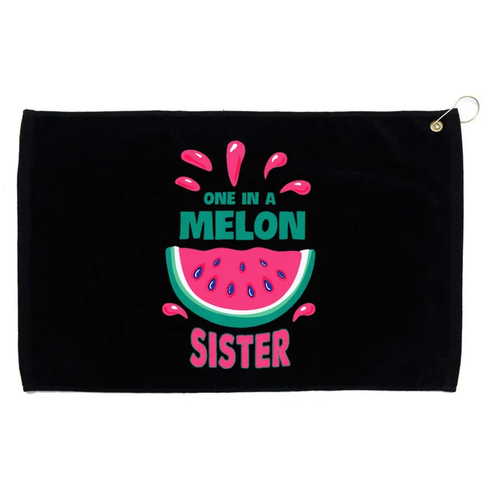 One In A Melon Sister Watermelon Funny Family Matching Grommeted Golf Towel