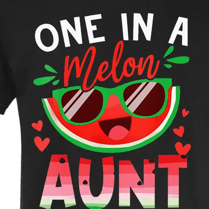 One In A Melon Aunt Watermelon Family Matching Garment-Dyed Heavyweight T-Shirt