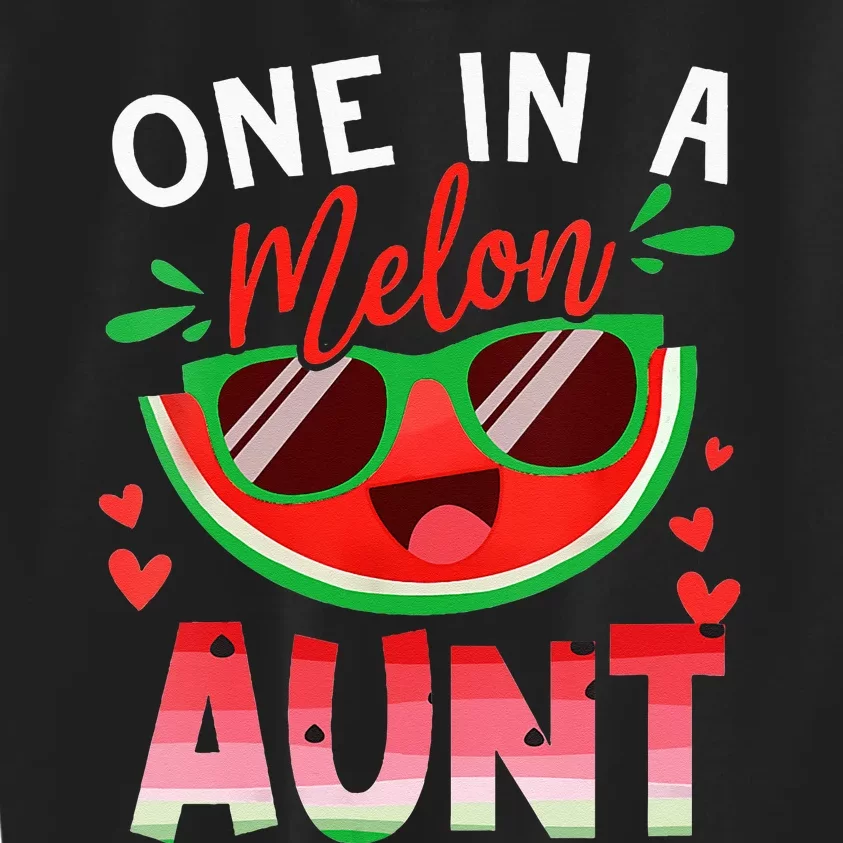 One In A Melon Aunt Watermelon Family Matching Kids Sweatshirt