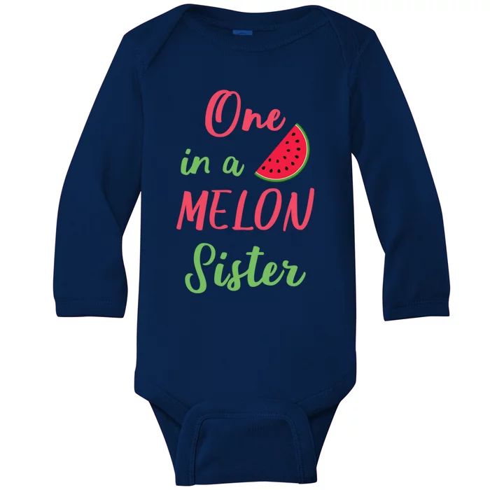 One In A Melon Sister Birthday Party Summer Matching Family Gift Baby Long Sleeve Bodysuit