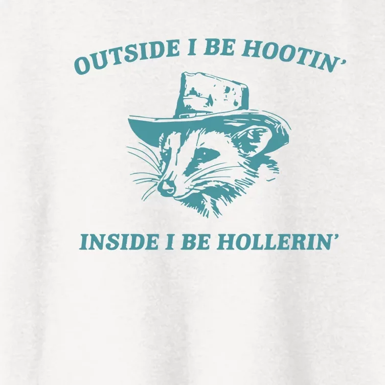 Outside I Be Hootin Raccoon Women's Crop Top Tee