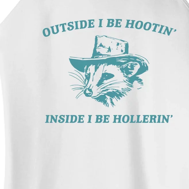 Outside I Be Hootin Raccoon Women’s Perfect Tri Rocker Tank