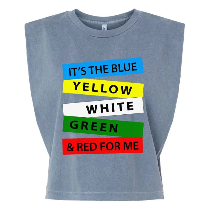 OES It's Blue Yellow White Green Red For Me Mother's Day Garment-Dyed Women's Muscle Tee