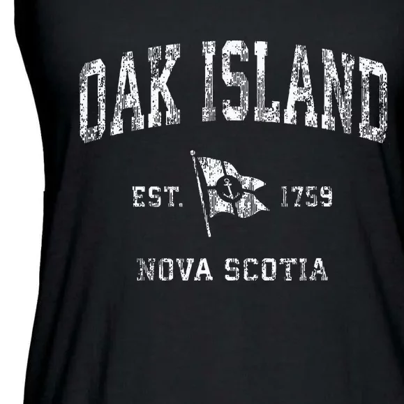 Oak Island Canada Vintage Nautical Boat Anchor Flag Sports Ladies Essential Flowy Tank