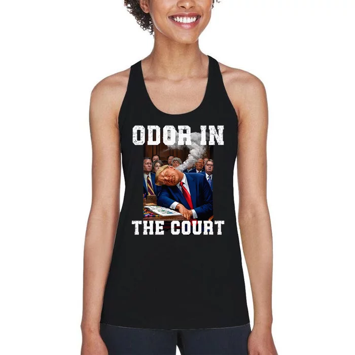 Odor In Court TrumpS Hilarious Gaffe Sleeping Passing Wind Women's Racerback Tank