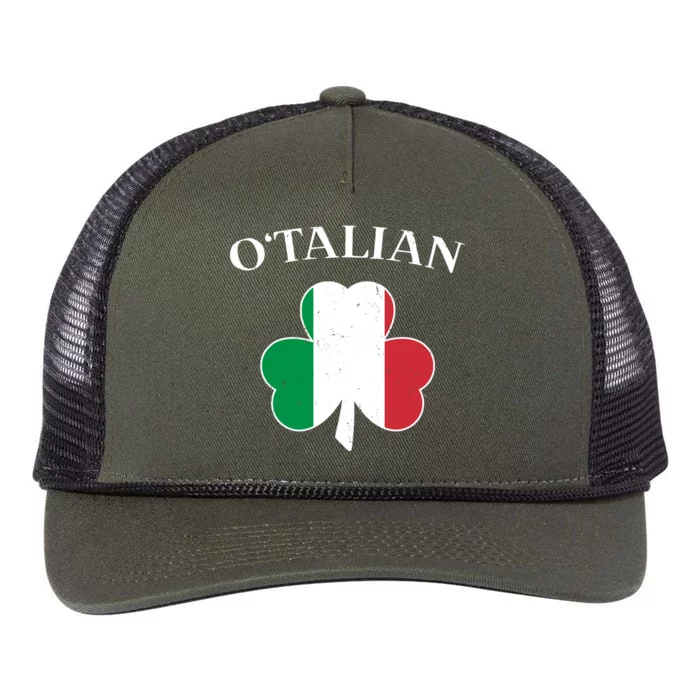 O Italian Clover St Patrick's Day Retro Rope Trucker Hat Cap