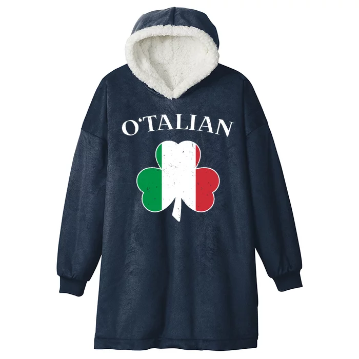 O Italian Clover St Patrick's Day Hooded Wearable Blanket