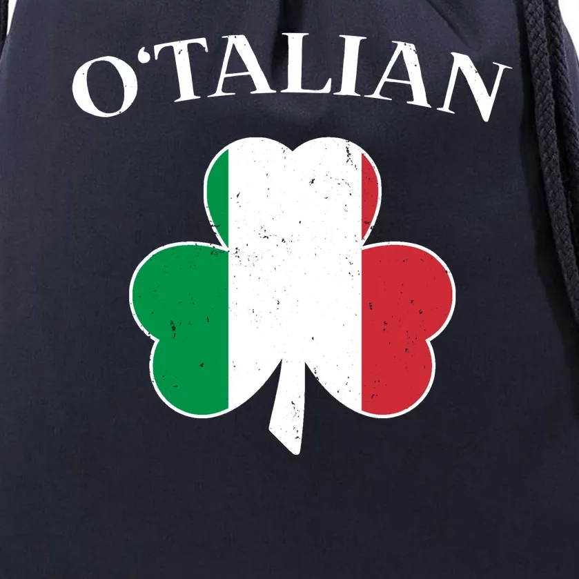 O Italian Clover St Patrick's Day Drawstring Bag