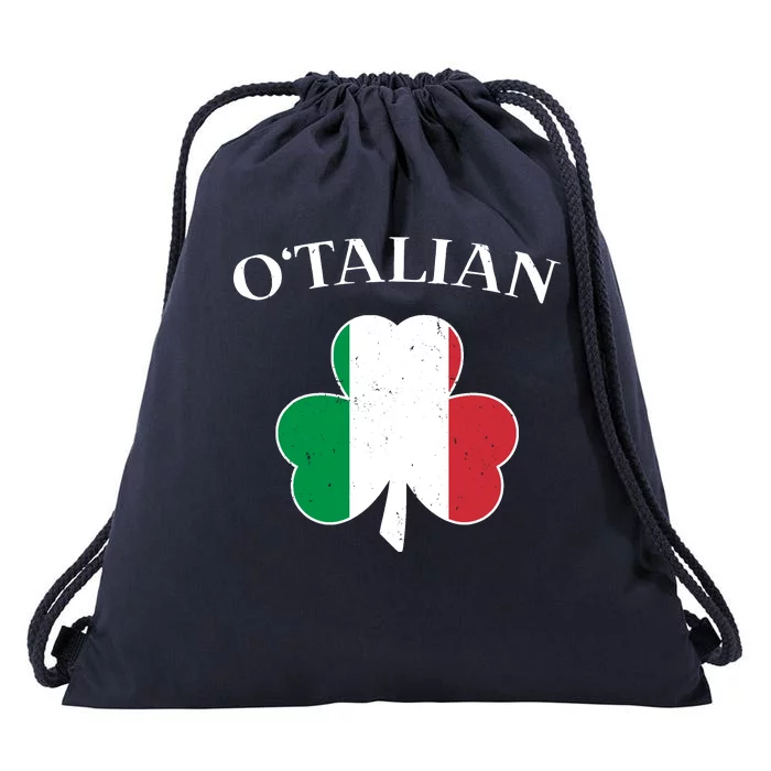 O Italian Clover St Patrick's Day Drawstring Bag