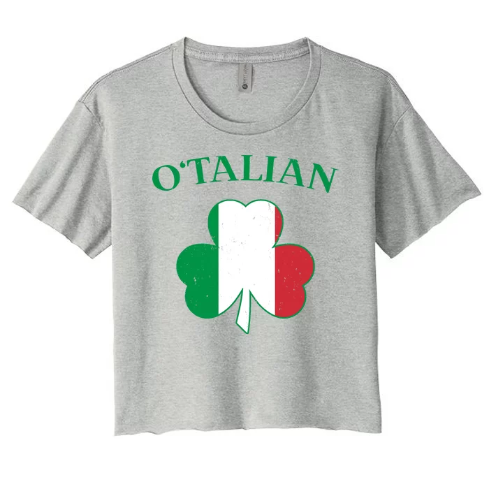 O Italian Clover St Patrick's Day Women's Crop Top Tee