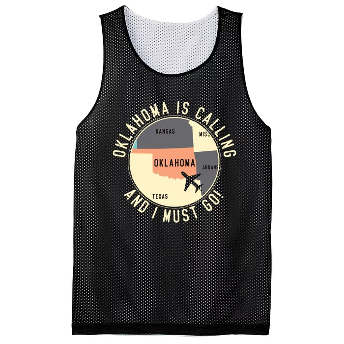 Oklahoma Is Calling And I Must Go Oklahoma Mesh Reversible Basketball Jersey Tank