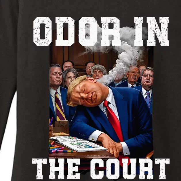 Odor In Court TrumpS Hilarious Gaffe Sleeping Passing Wind Womens CVC Long Sleeve Shirt