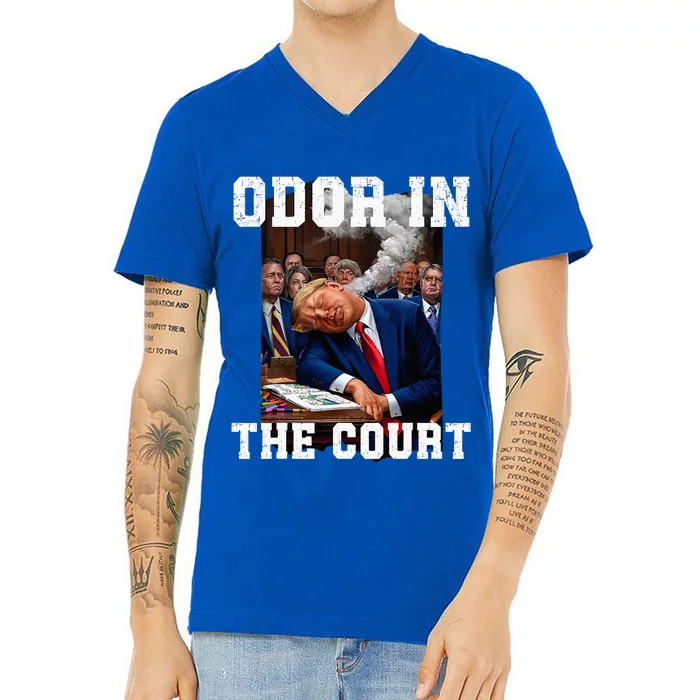 Odor In Court TrumpS Hilarious Gaffe Sleeping Passing Wind V-Neck T-Shirt