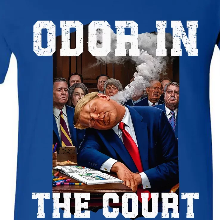 Odor In Court TrumpS Hilarious Gaffe Sleeping Passing Wind V-Neck T-Shirt