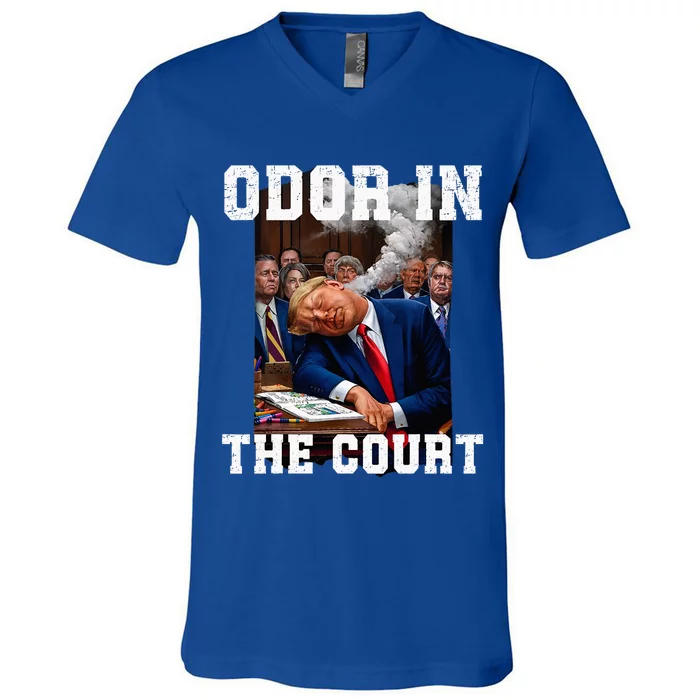 Odor In Court TrumpS Hilarious Gaffe Sleeping Passing Wind V-Neck T-Shirt