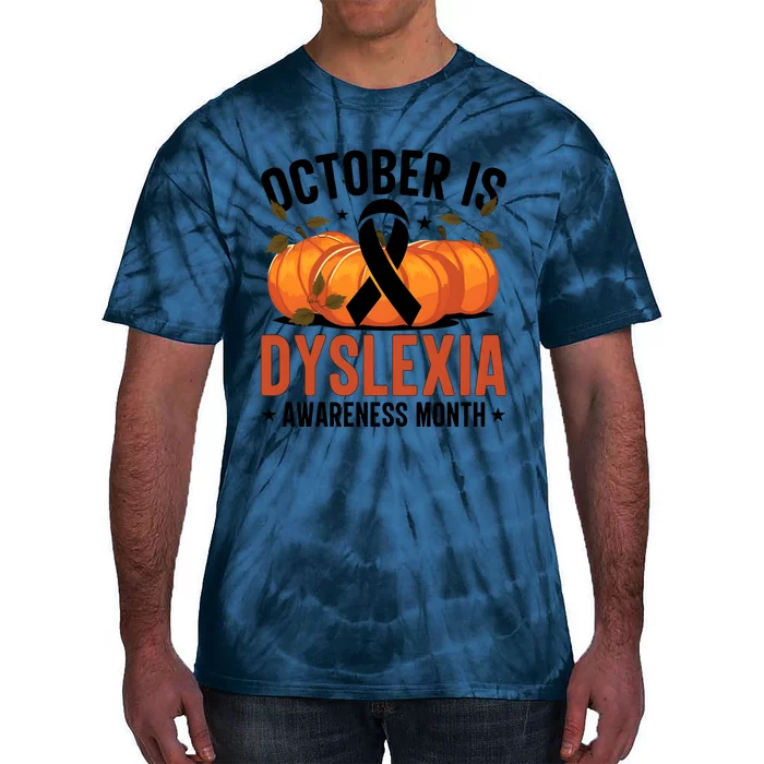 October Is Dyslexia Awareness Month Fall Vibes Dyslexia Tie-Dye T-Shirt