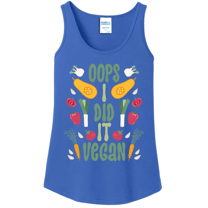 Oops I Did It Vegan Veganism Gift Ladies Essential Tank