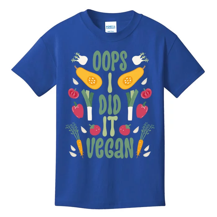 Oops I Did It Vegan Veganism Gift Kids T-Shirt