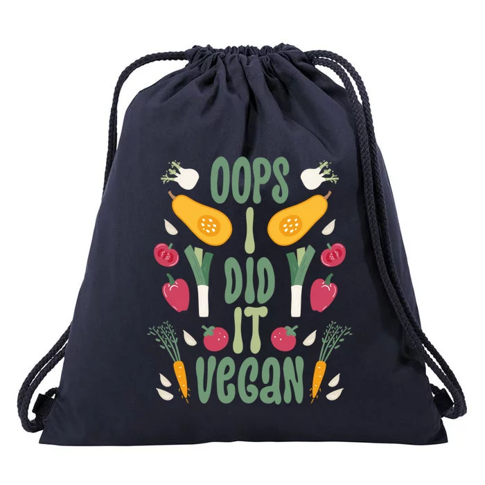 Oops I Did It Vegan Veganism Gift Drawstring Bag