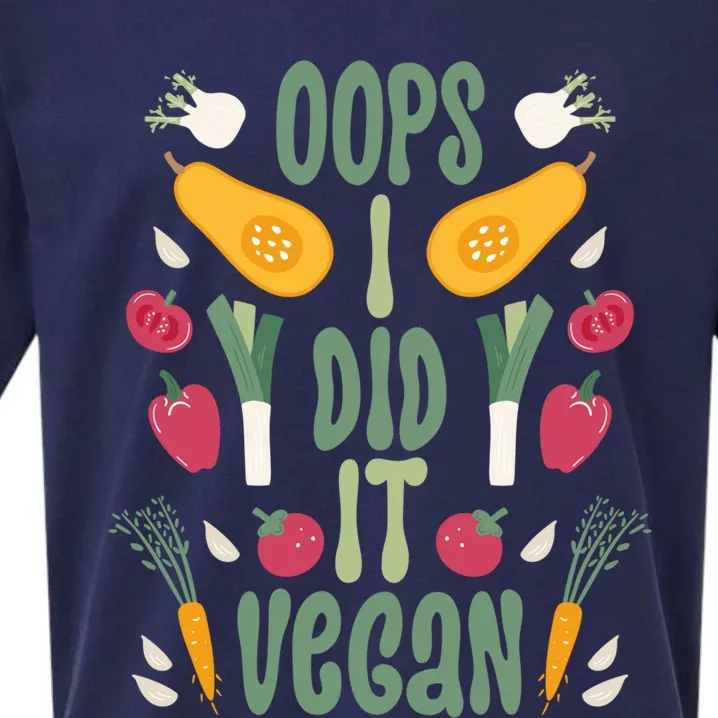 Oops I Did It Vegan Veganism Gift Sueded Cloud Jersey T-Shirt