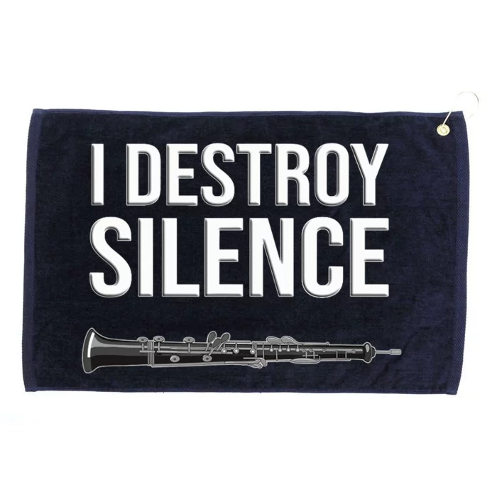 OBOE - I destroy silence, Funny oboist gift, Funny Oboe Grommeted Golf Towel