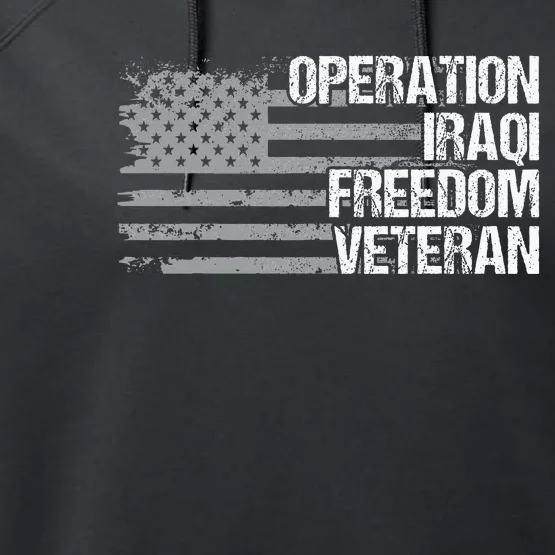 Operation Iraqi Freedom Dad Grandpa Us Flag Oif Veteran Performance Fleece Hoodie