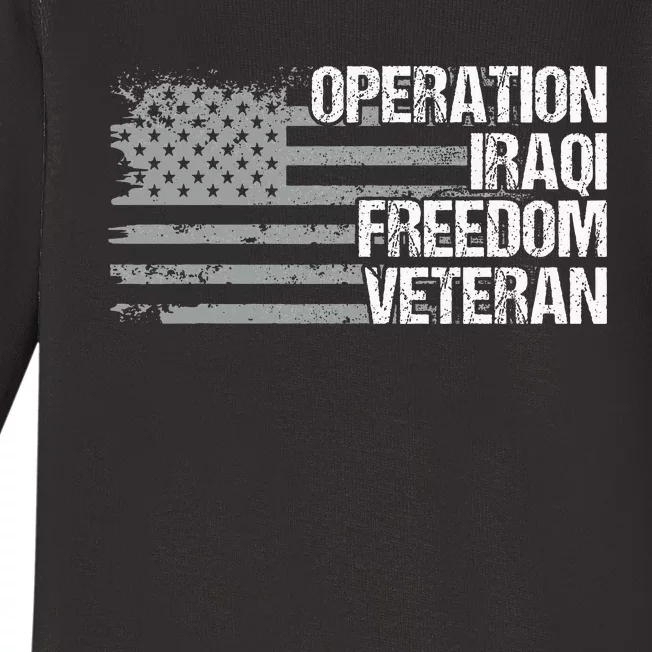 Operation Iraqi Freedom Dad Grandpa Us Flag Baby Long Sleeve Bodysuit