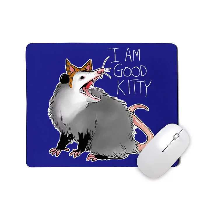 Opossum I Funny Possum I Am A Good Kitty Mousepad