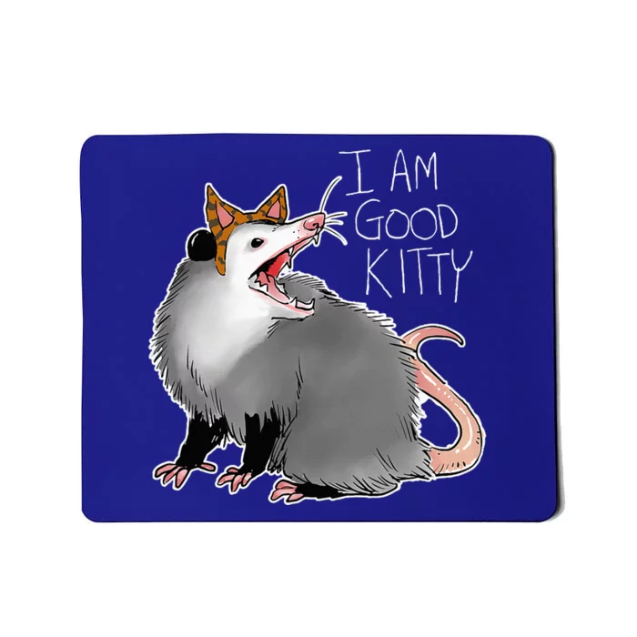 Opossum I Funny Possum I Am A Good Kitty Mousepad