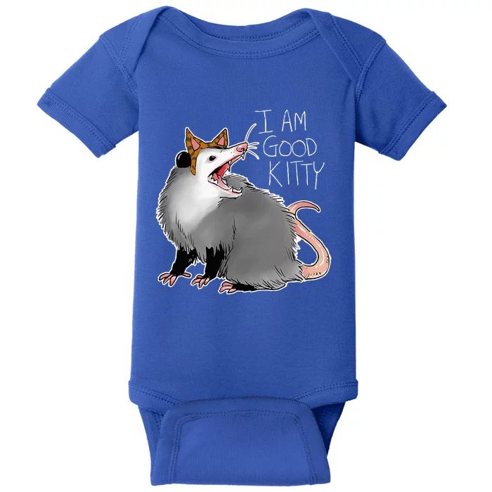 Opossum I Funny Possum I Am A Good Kitty Baby Bodysuit