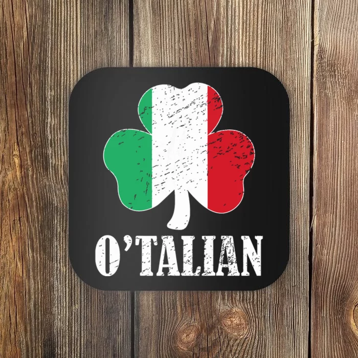 Otalian Italian Funny St Patricks Day Italia Shamrock Flag Coaster