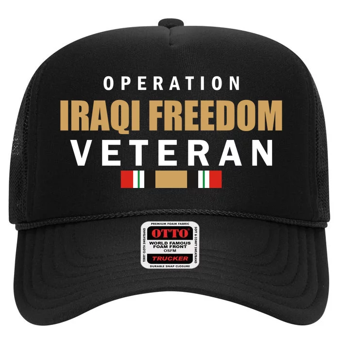 Operation Iraq Freedom Veteran High Crown Mesh Trucker Hat