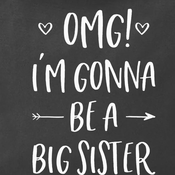 OMG Im Gonna Be A Big Sister Surprising Sister Zip Tote Bag