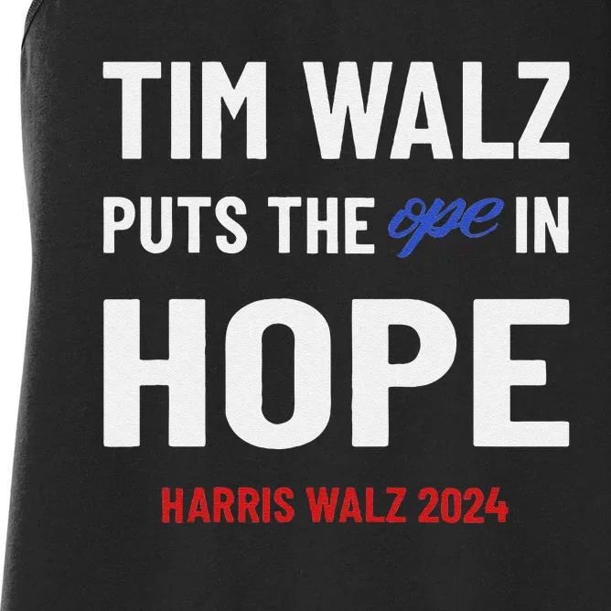 Ope In Hope Tim Walz Midwest Democrats 2024 Election Women's Racerback Tank