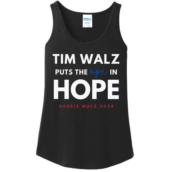 Ope In Hope Tim Walz Midwest Democrats 2024 Ladies Essential Tank