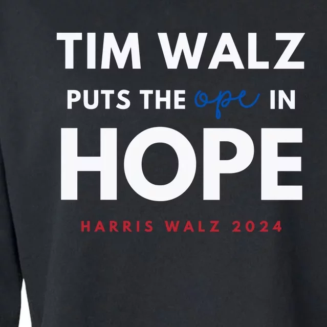 Ope In Hope Tim Walz Midwest Democrats 2024 Cropped Pullover Crew