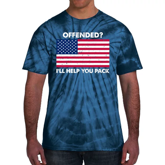 Offended? I'll Help You Pack Patriotic USA Flag Tie-Dye T-Shirt