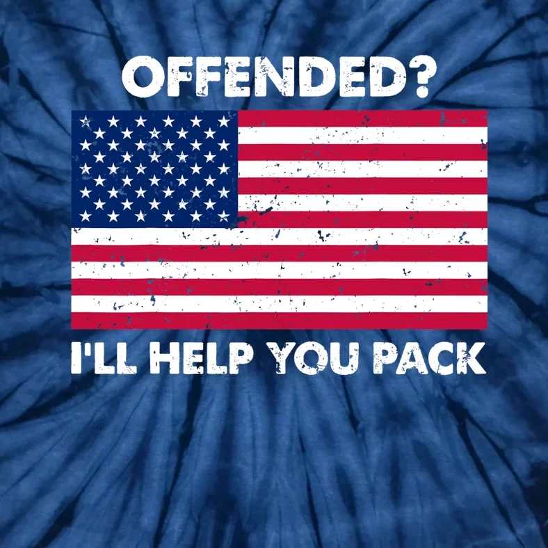 Offended? I'll Help You Pack Patriotic USA Flag Tie-Dye T-Shirt