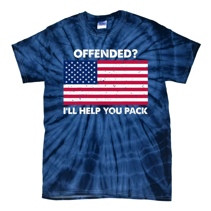 Offended? I'll Help You Pack Patriotic USA Flag Tie-Dye T-Shirt