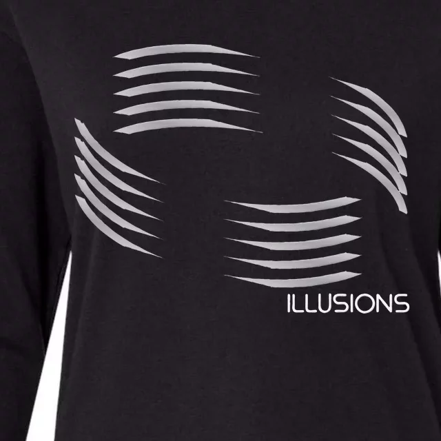 Optical Illusion Hard On The Eyes Never Ending Circle Womens Cotton Relaxed Long Sleeve T-Shirt