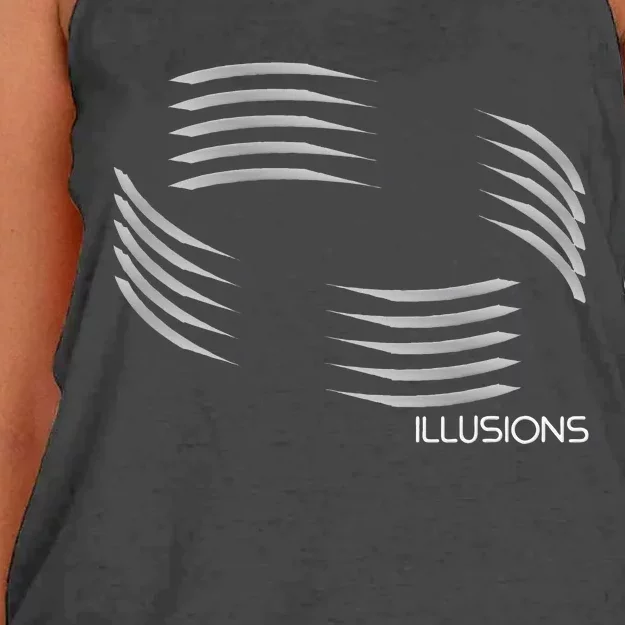 Optical Illusion Hard On The Eyes Never Ending Circle Women's Knotted Racerback Tank