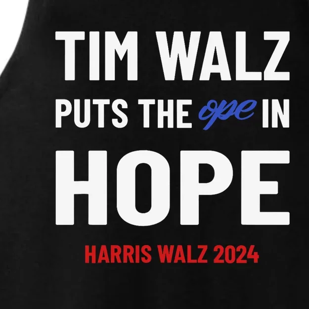 Ope In Hope Tim Walz Midwest Democrats 2024 Election Ladies Tri-Blend Wicking Tank