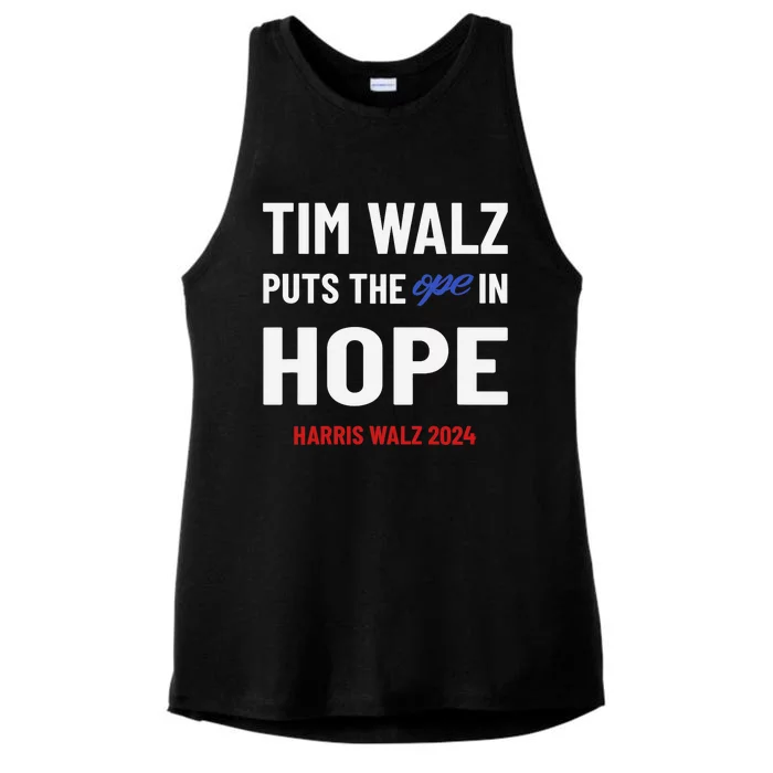 Ope In Hope Tim Walz Midwest Democrats 2024 Election Ladies Tri-Blend Wicking Tank