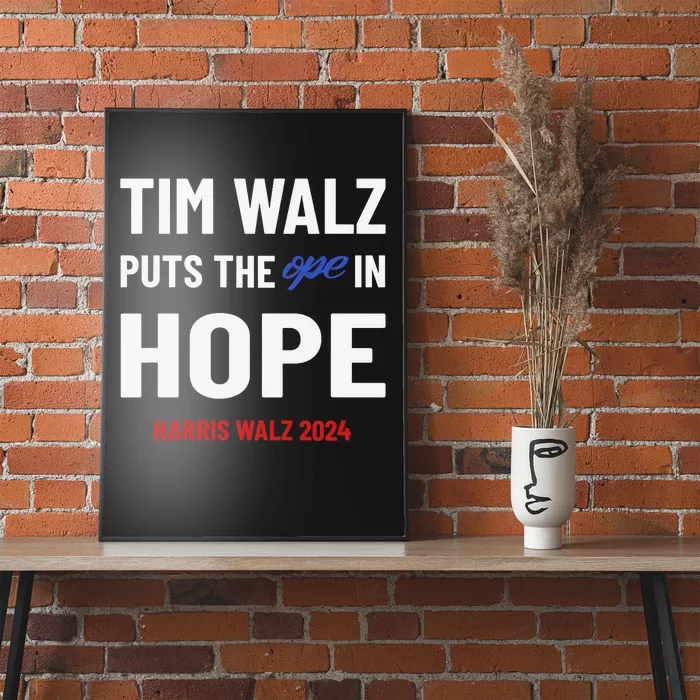 Ope In Hope Tim Walz Midwest Democrats 2024 Election Poster