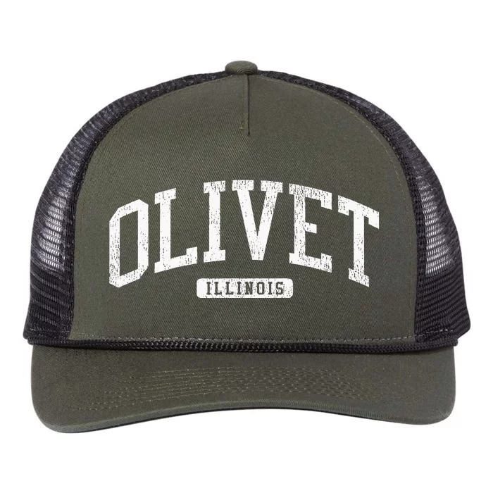 Olivet Illinois Il Js03 College University Style Retro Rope Trucker Hat Cap