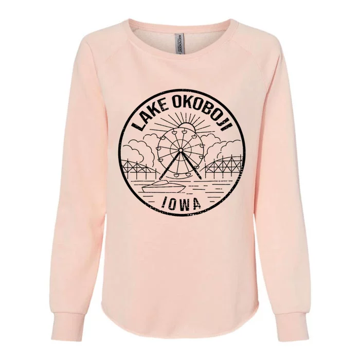 Okoboji Iowa Ia Vintage Okoboji Gifts Iowa Okoboji Lakes Womens California Wash Sweatshirt