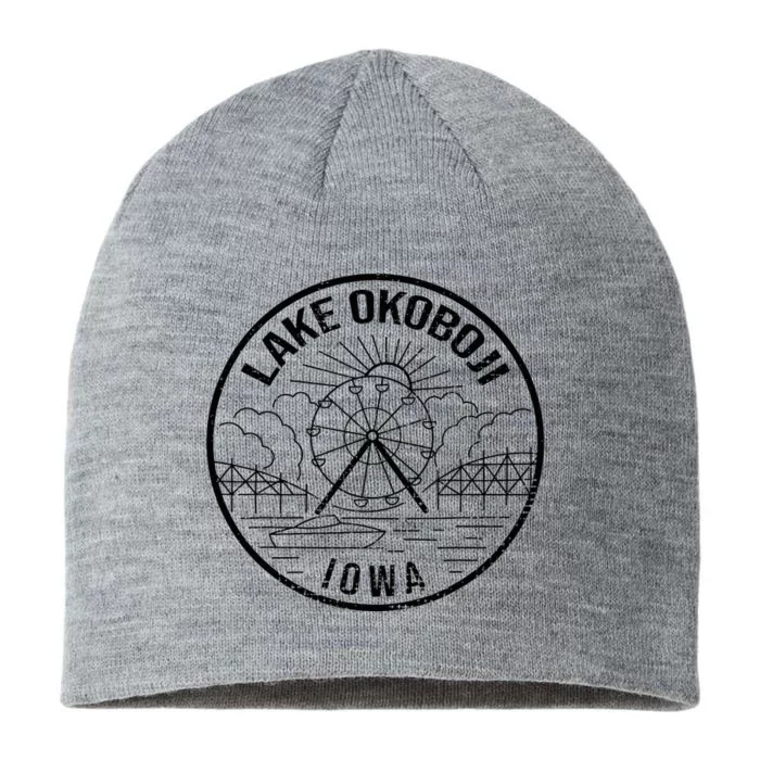 Okoboji Iowa Ia Vintage Okoboji Gifts Iowa Okoboji Lakes 8 1/2in Sustainable Knit Beanie