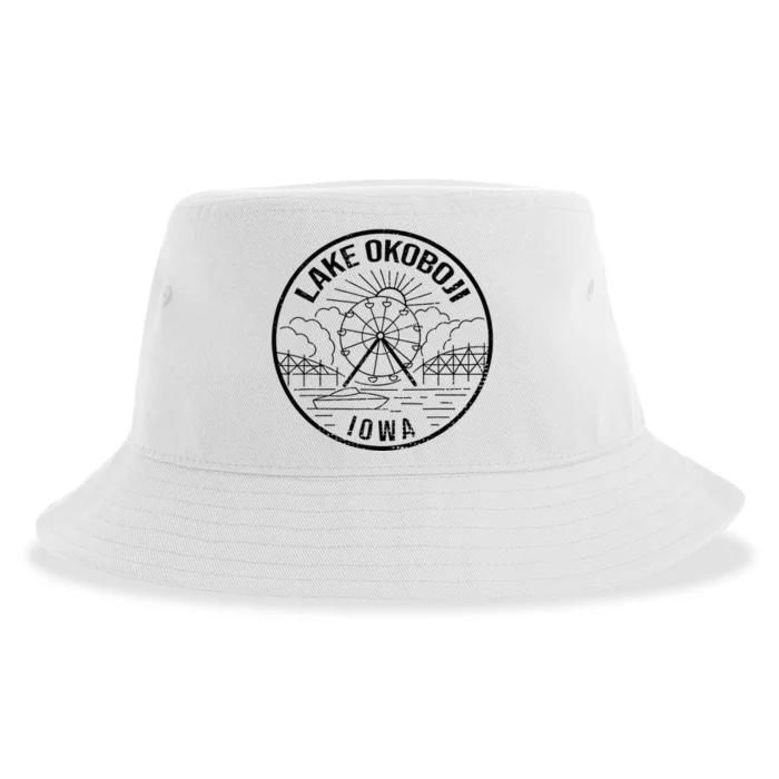 Okoboji Iowa Ia Vintage Okoboji Gifts Iowa Okoboji Lakes Sustainable Bucket Hat