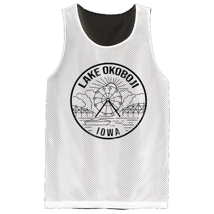 Okoboji Iowa Ia Vintage Okoboji Gifts Iowa Okoboji Lakes Mesh Reversible Basketball Jersey Tank