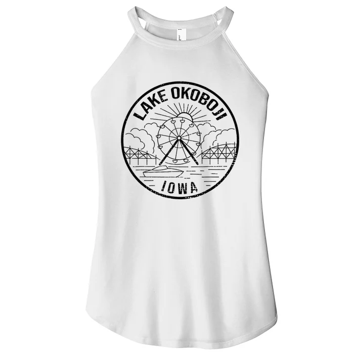 Okoboji Iowa Ia Vintage Okoboji Gifts Iowa Okoboji Lakes Women’s Perfect Tri Rocker Tank